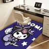 1pc Sanrio Kuromi Mermaid Printed Office Carpet Rectangle Rug Under The Table,Perfect Room Decor for Living Room, Bedroom, Kitchen, Non-slip Floor Mat