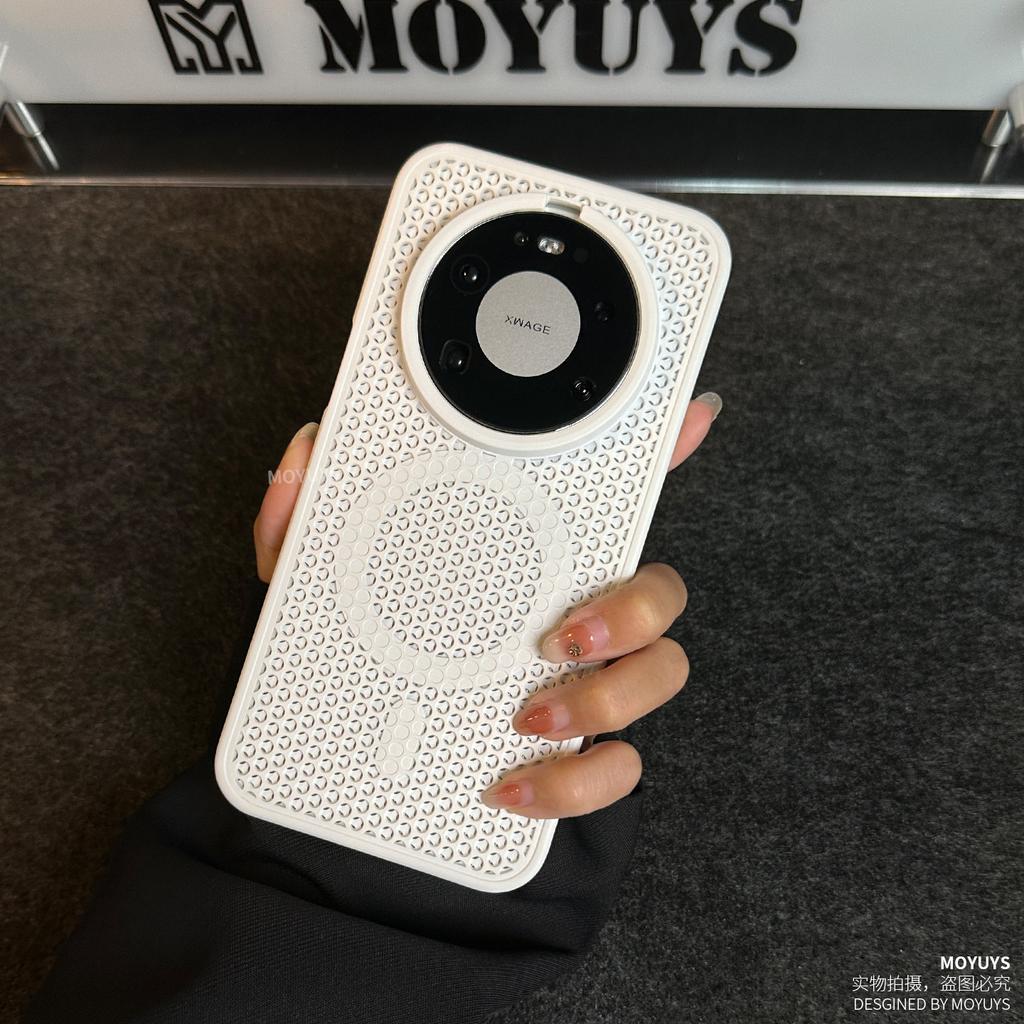 For Huawei Mate 80 Pro Case Fashion Magnetic PC Honeycomb Heat Dissipation Hole Cover For Huawei Mate 80 Shockproof Bumper