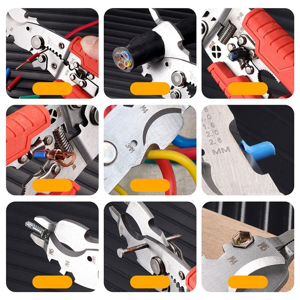4 In 1 Wire Stripper with Voltage Tester, Multi-function Electric Wire Stripper Wire Twister, Wire Cutter and Splitting Wires