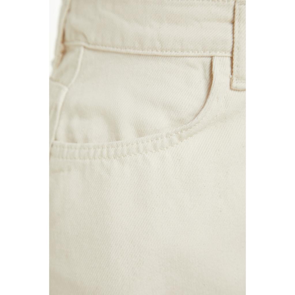 Ecru Button Detailed High Waist Denim Skirt Twoss23et00359