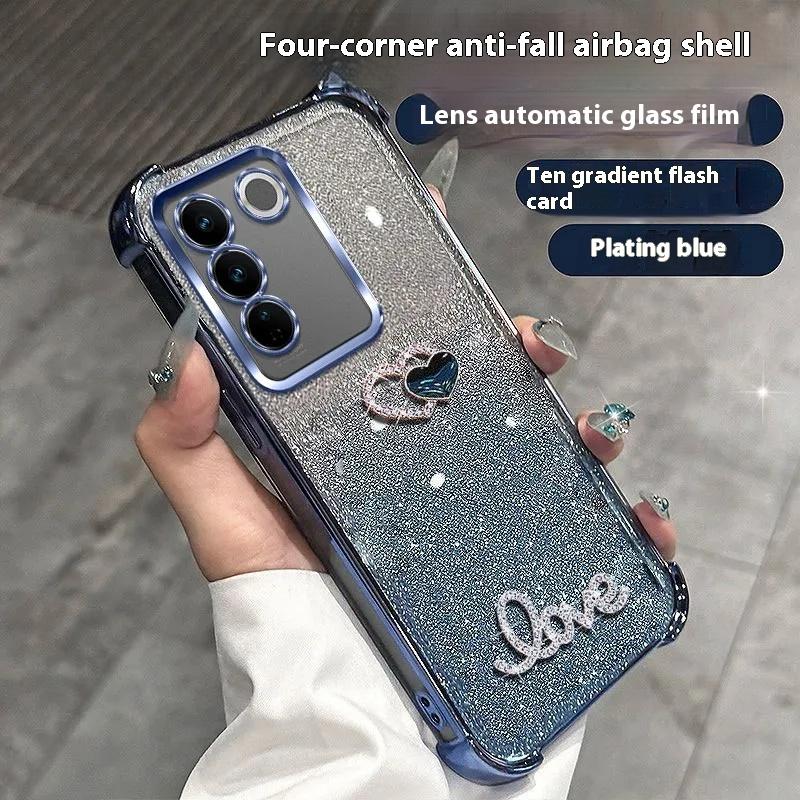 3D Love Shockproof Glitter Plating Case for Samsung Galaxy S25 EDGE S24 S23 S22 S21 S20 Note 20 10 Ultra Plus FE 5G Back Cover