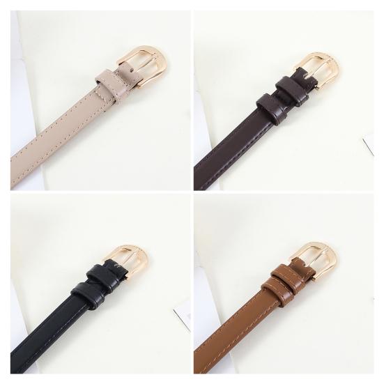 Women Belt Adjustable Length Imitation Leather Waistband Solid Color Waist Belt Dresses Shirts Pants Skirts Accessories