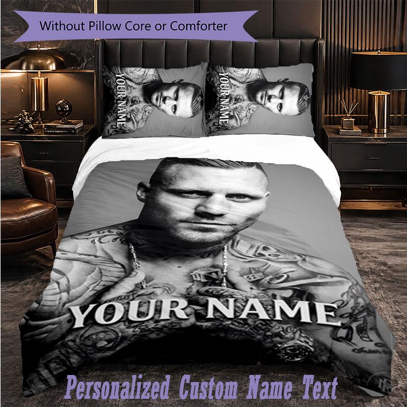 Personalized 3Pcs Bedding SetKontra K Custom Text Duvet Cover Pillowcase Set Bedroom Gift