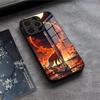Leaves Fall Fox Halloween Phone Case For IPhone 17 Air 16 E Pro Max 15 14 13 Mini 12 Pro 11 Max Plus Black Glass Cover