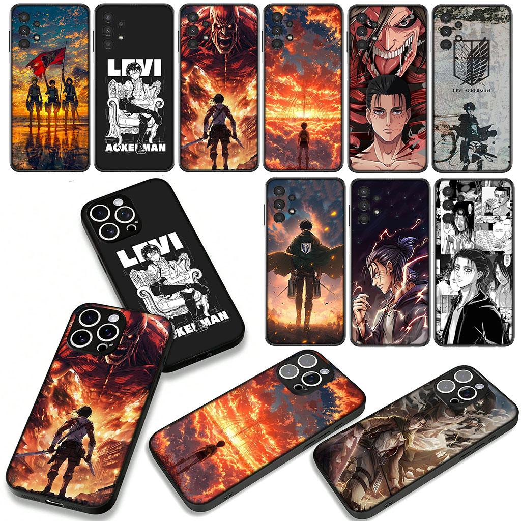 for Samsung Galaxy A25 A37 A57 A12 A14 A50 A51 A70 A71 A72 A21S A04 M15 Note 20 9 8 10 Case Levi Attack Eren On Titan Jaeger