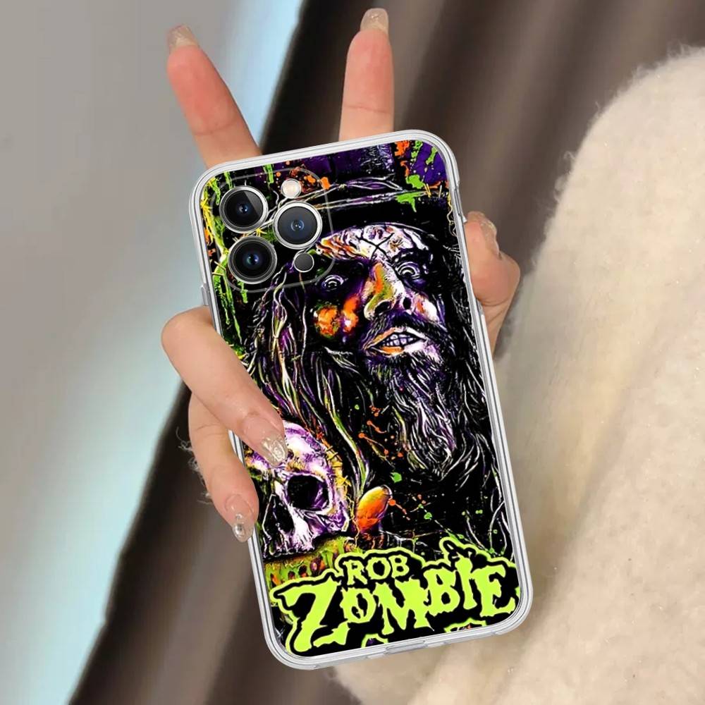 Retro Singer R-Rob Z-Zombie For IPhone 11 12 13 14 15 16 17 Pro Max Plus Air Transparent Clear Shockproof Case