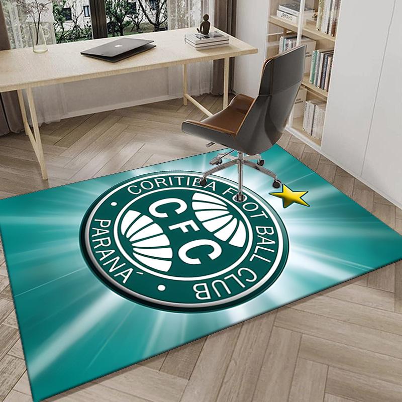 Green Football Club Emblem Printed Area Rug for Office, Chair Rug, Decorative Carpet Floor Mat, Large Size Fan gifts Christmas gifts