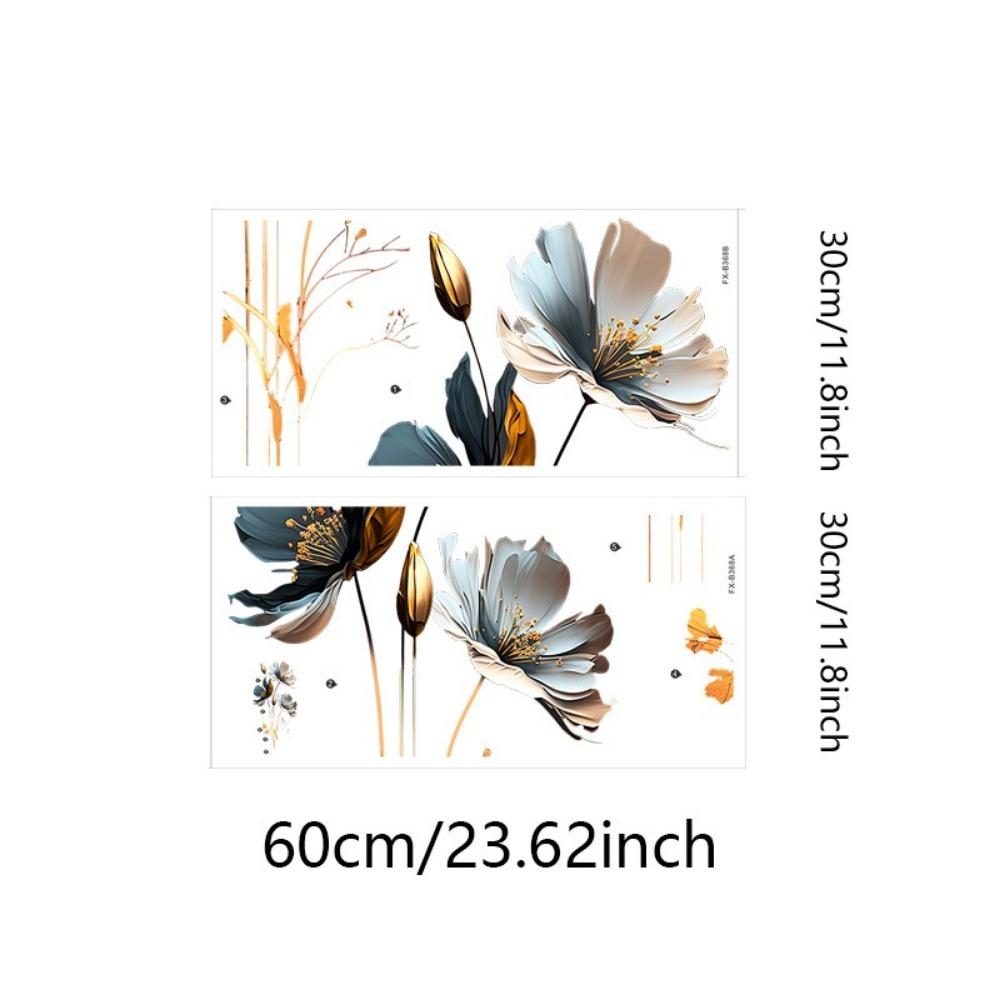 PVC Wall Stickers Self-adhesive Marble Vinyl Film New 3D Lotus Flower Stickers  Living Room Bedroom