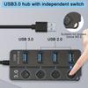 With Switch USB 3.0 Hub 5Gbps High Speed Multiple Expander Hub Multi USB Splitter  Docking Stations