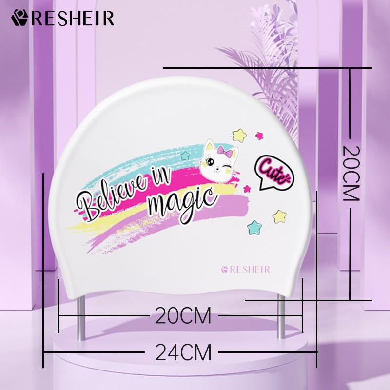 

Silicone Swimming Cap Women Extra Size Waterproof Comfortable Without Tying Head Special Korean Fashion Printed Long Hair