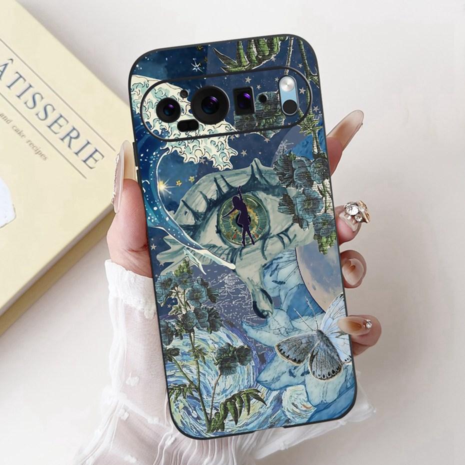 Fashion Painting Phone Case For Google Pixel 9 Pro 9A Black Silicone Soft Cover For Google Pixel9 9A 9Pro Cases Bumpers
