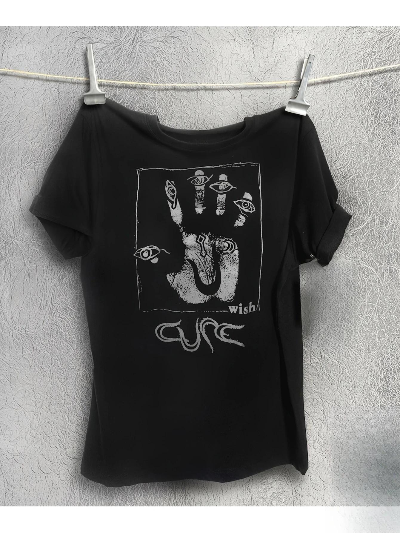 

The New New Cure Logo T-shirt Features Classic Hand and Symbol Design, Perfect for Concerts, Casual Outings, and Daily Wear -... 5XL різнокольоровий