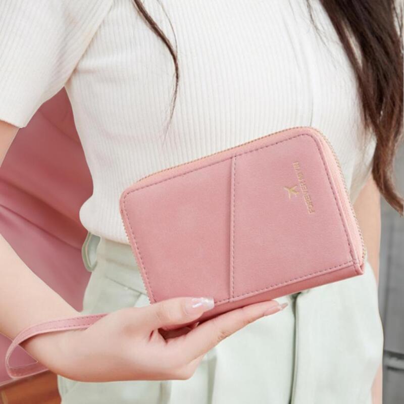 

Women s Strap RFID Blocking Petite Wallet A33459_Jean Gray