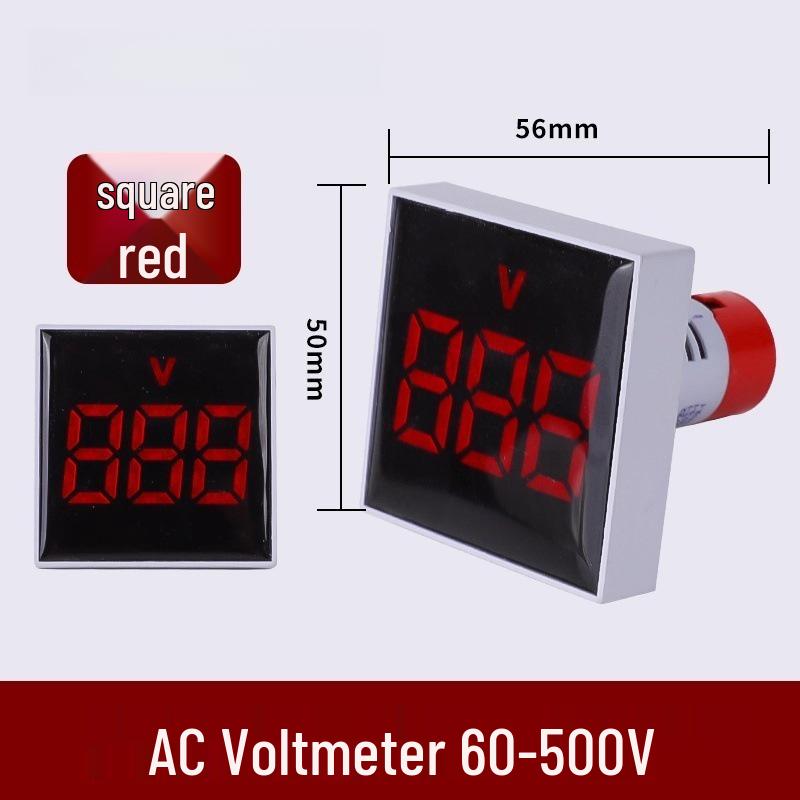 22mm Dual Display LED Voltage Current Frequency Meter - Round/Square