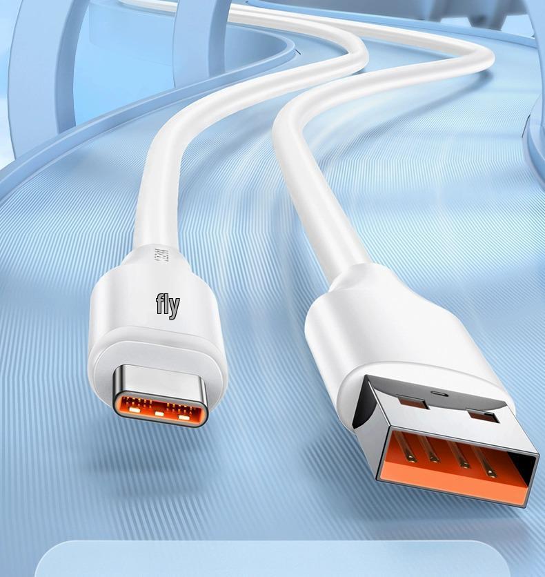 120W Dual Type-C Fast Charging Cable for Apple 15/16 and Huawei Laptops, Car Compatible. USB to Type-C [White] 120W Super Fast Charging