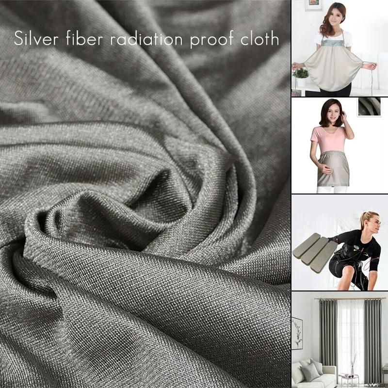 

Silver Fiber Fabric EMF EMI RF RFID Shielding Anti Radiation Protection Conductive Fabric DIY Maternity Dress Curtain 150x40cm серебряный
