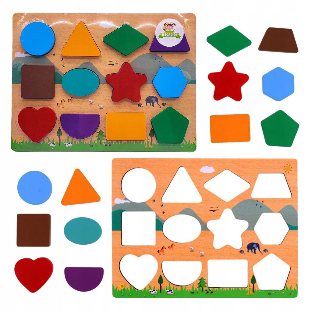 Learning shapes ECO WOODEN PUZZLE sorter WOODEN PUZZLE 30 x 23 cm
