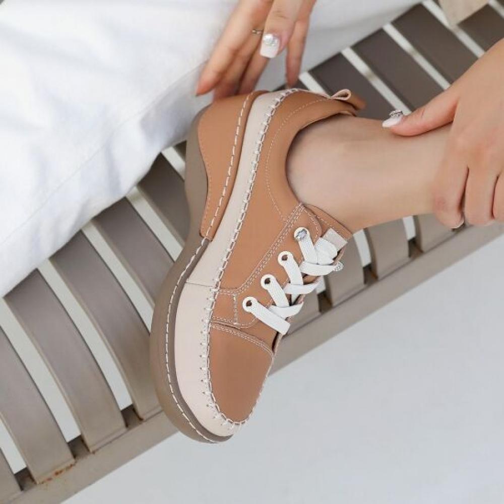 Jisyu Casual Leather Platform Sneakers 5cm