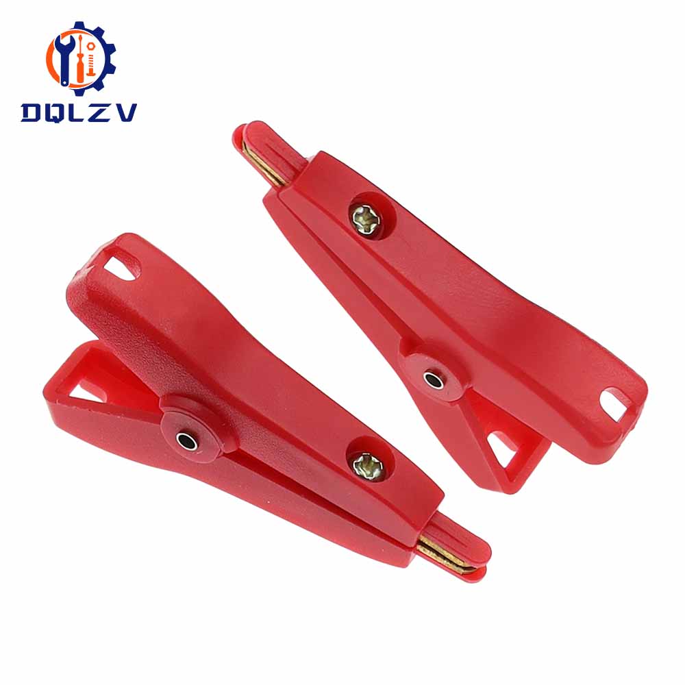 5PCS Insulated 5A Flat Crocodile Clip, 52mm LCR Kelvin Copper Brass Alligator Clamp, Cable Battery Metal Test Clips