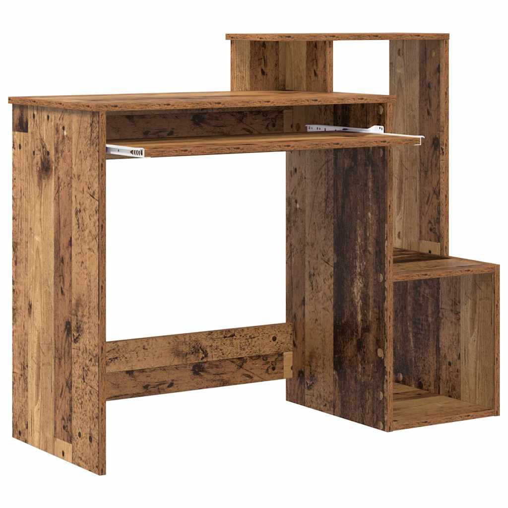 Desk with Shelf Rustic Wood Look 106 x 41 x 88.5 cm Engineered Wood