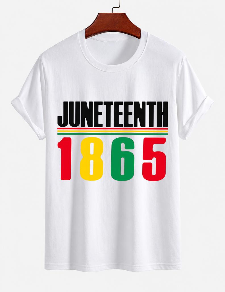 2026 New Cotton Tshirt Juneteenth 1865 African American Culture Print Crew Neck Short Sleeve Casual Top