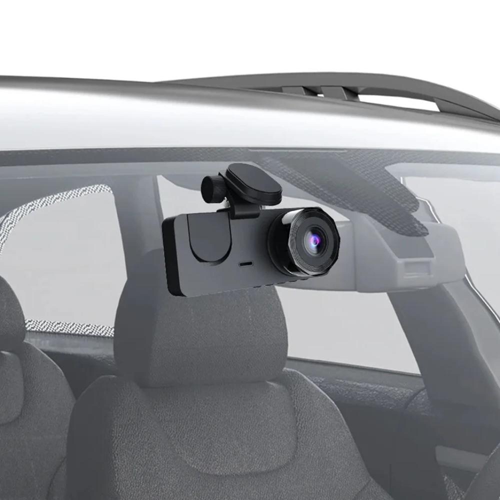 1080P HD Night Vision Car Driving Recorder 3-Channel Camera Video Recorder DVR Black Box Dual Lens with Rearview Camera HD Reversing Image