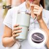 40oz Tumbler Flip Straw Lid Replacement Leak-Proof Splash Resistant Cover for Cup BPA-Free Reusable Glass Lid with Folding Straw