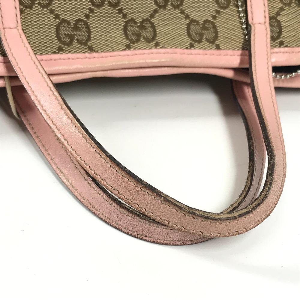 GUCCI 271101 GG Papagallo parrot Tote Bag with Charm Hand Bag pink/Beige