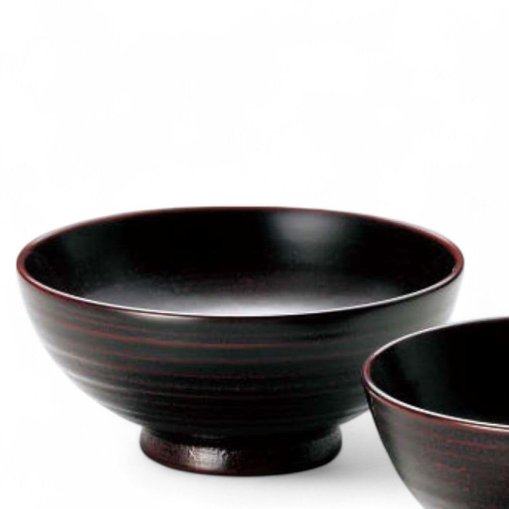 Set of 2 Lacquerware Made in J-kitchens Bowls, Wooden, Hand-Painted, Japan, PID-528701