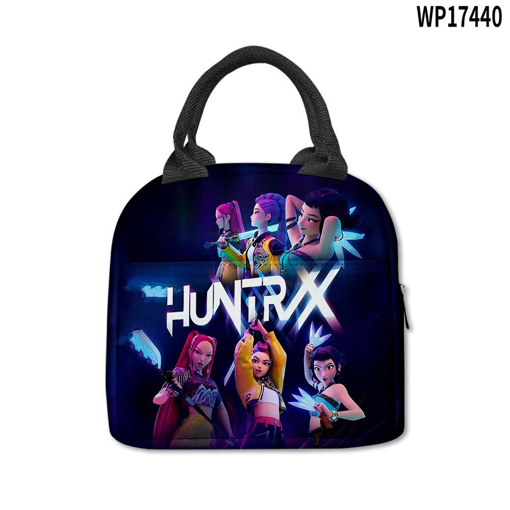 Demon Hunter Girl Group Peripheral Lunch Bag, Cartoon Printing Waterproof And Wear-Resistant, Student Office Worker Thermal Insulation Lunch Box Bag