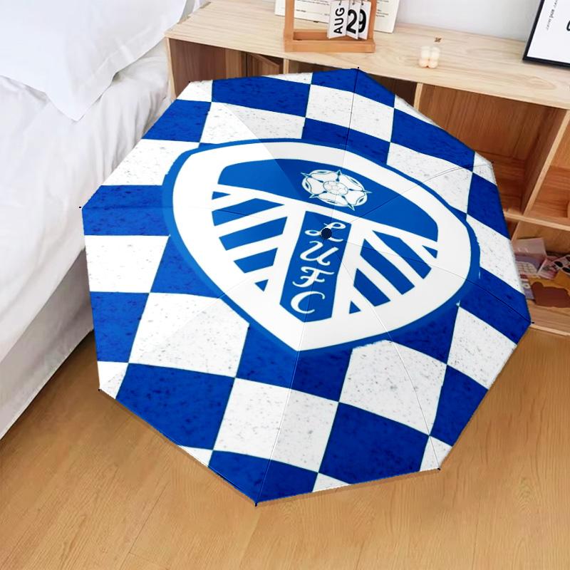 1PZ Ombrello Pieghevole con Stampa Stemma di Leeds, Ombrello Automatico a 8 Stecche per Viaggio, Campeggio, Regali Ventaglio, Regali di Natale