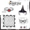 Women Witch Costume Accessories with Witch Hat Eye Mask Choker Necklace Earrings for Women Halloween Masquerade Cosplay