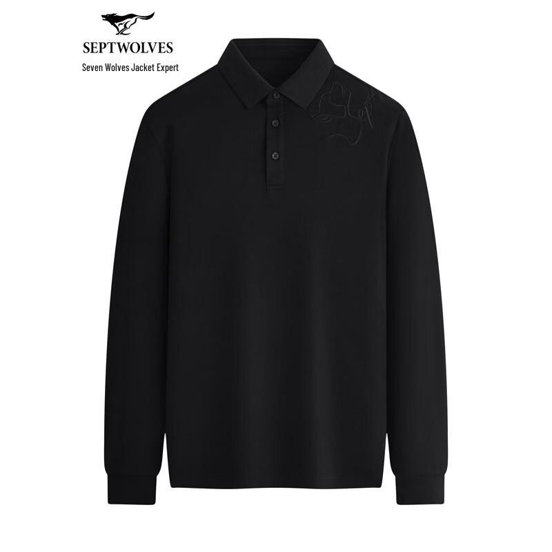 Septwolves Men's Thermal Long Sleeve Polo Shirt