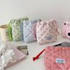 Tragbare Kirsch-Kordelzugtasche Mehrzweck-Großraum-Make-up-Lippenstift-Aufbewahrungstasche Kosmetiktasche