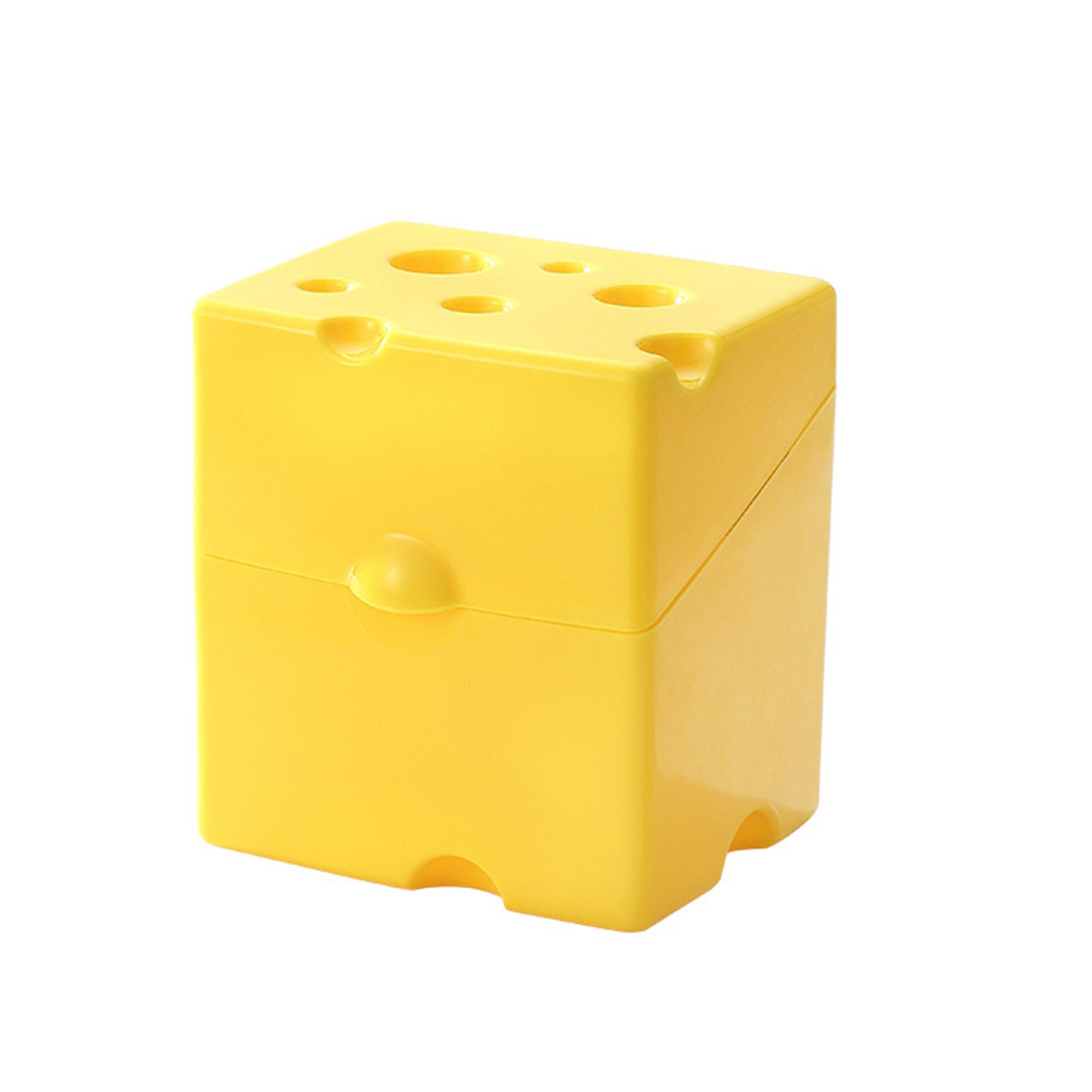 Sliced Cheese Storage Container Cute Kitchen Accessories With Lid Cute Kitchen Accessories Slice Cheese Holder Cheese M &1-tier светло-желтого