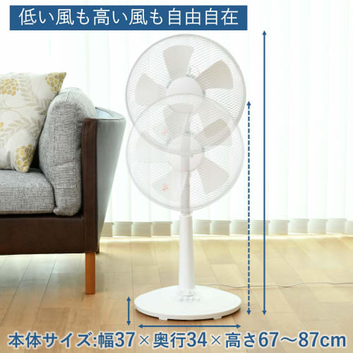 Yamazen 30cm Living Room Fan (Push Button Switch) (3 Air Volume Levels) with Timer White YLT-C30(W)