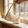 Yogodlns Summer Straw Handbag Purse Chic Weaving Shoulder Bags with Seashell Embellishments Tote Bag for Women Vacation