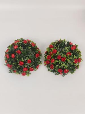 Künstliche Blumenampeln mit Blumen Grüner Pflanzenball Gras Künstliche Außendekoration Künstliche Grasklammern Rasengras Windspiel Wanddekoration Schale