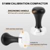 Coffee Tamper Set(51 Mm),Espresso Stamp With Flat Stainless Steel Base,Espresso Hand Tamper With Coffee Tamper Mat