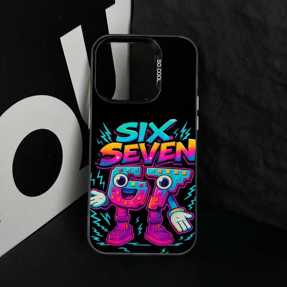 S-Six S-Seven 67 SS Phone Case For iPhone 17,16,15,14,13,12,11 Plus,Pro Max,XS,Colorful Silver Phone Case Funda Cover