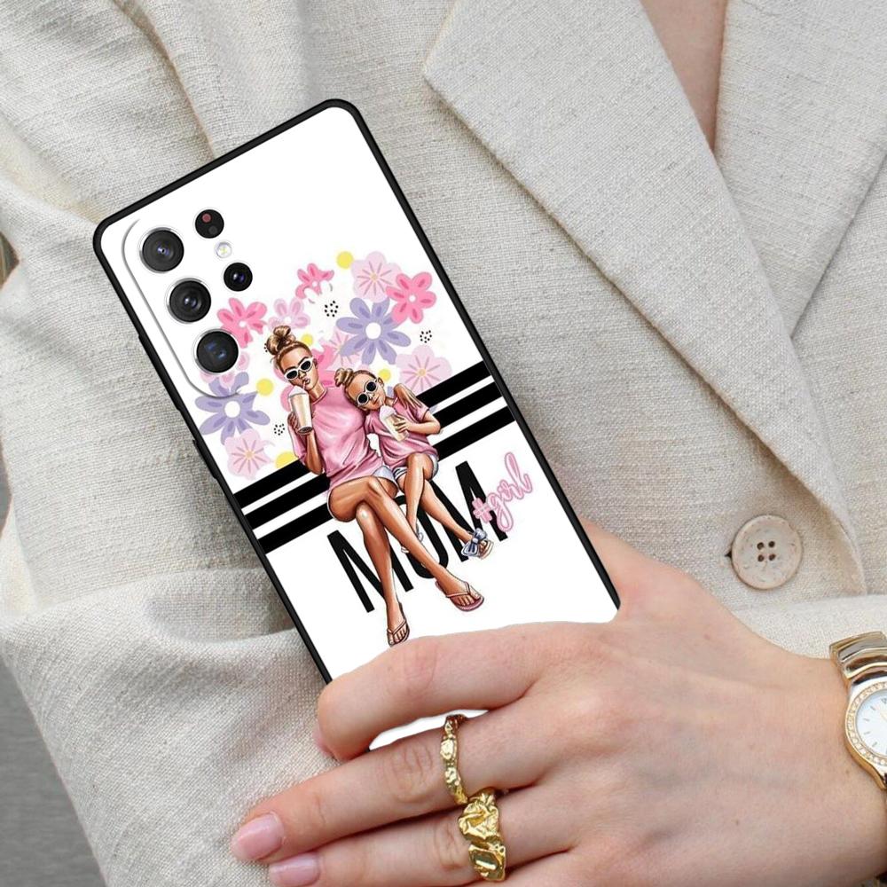 Baby Mom Daughter Girl Son Dad Cell Phone Case for Samsung Galaxy S26 Ultra S25 S24 S23 S22 S21 S20 Note10 Cover