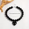 Exaggerated Round Bead Heart Pendant Necklace for Women Adjustable Chain Choker Party Jewelry Gift