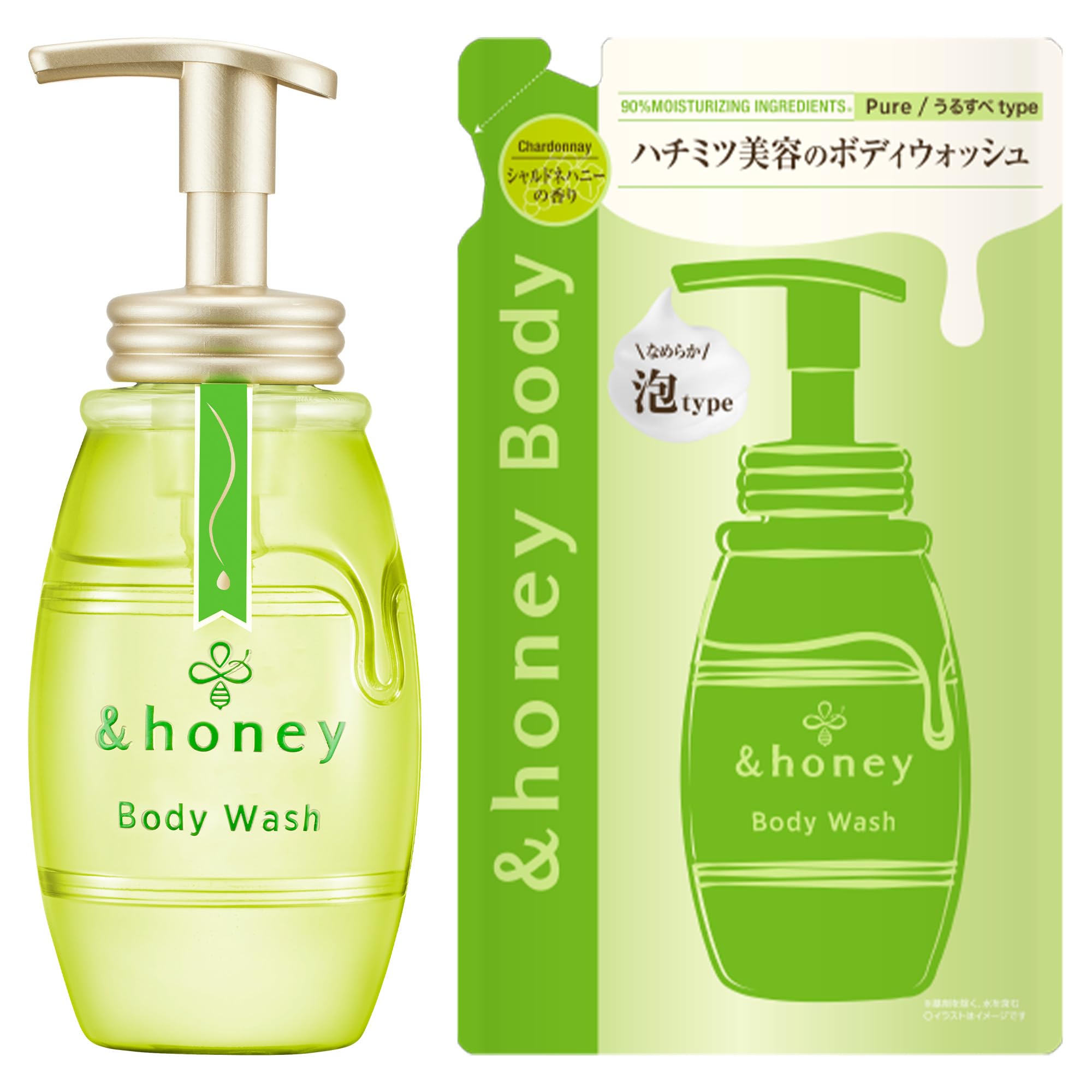 

Pure Moist Foam Body Wash Chardonnay 500mL Refill 440mL Body Soap &honey +