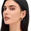 18K Gold Plated Two Tone Earrings for Women, Stainless Steel Earrings, Chunky Thick Dangle Earring Statement Jewelry
