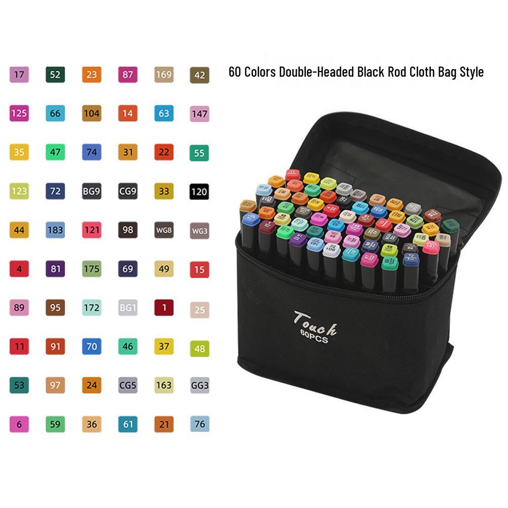 TOUCH 80-fargers dobbeltsidig alkoholbasert tusjsett for barnekunst og mangategning