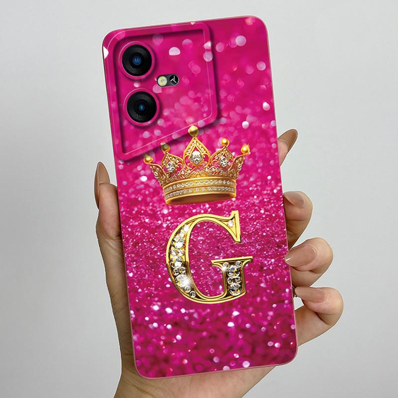 For Tecno Pova Neo 3 Case LH6n Crown Letter Bumper Silicone Soft Phone Cases For Tecno Pova Neo3 Camera Protection Back Cover