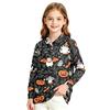 Girls' Long Sleeve Halloween Print School Uniform Blouse for Casual and Formal Wear