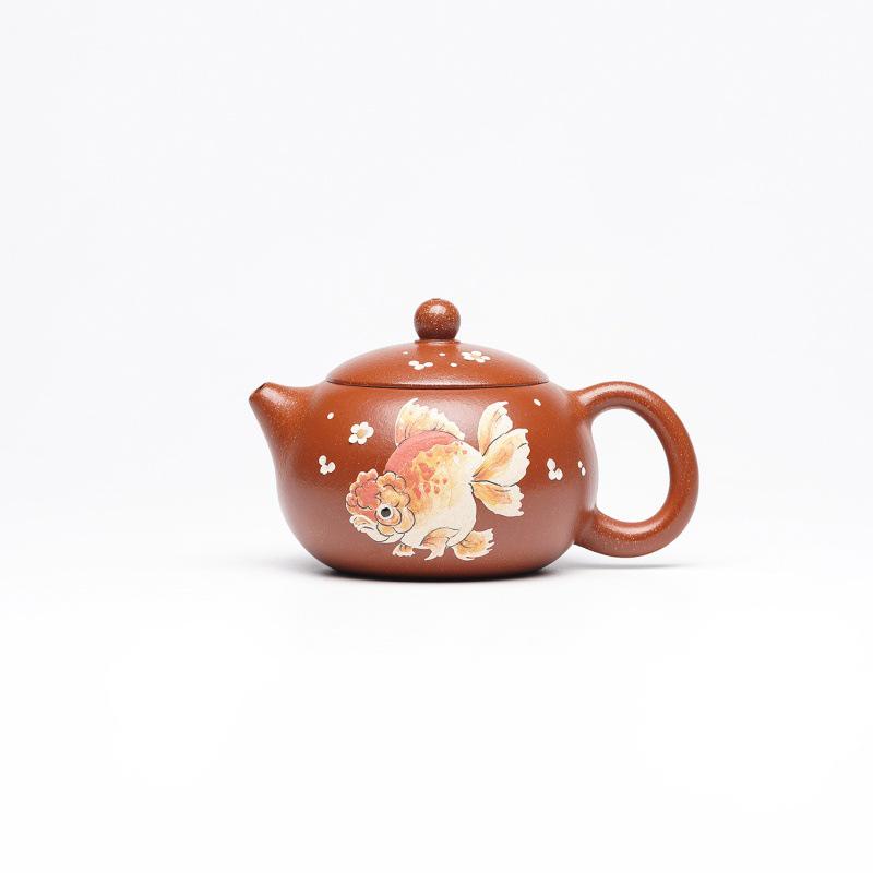 Handmade Xi Shi Yixing Zisha Teapot Set in Golden Jade Clay by Famous Artist
