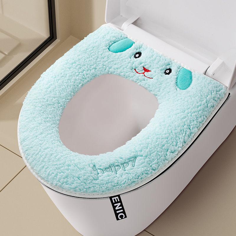 Thick Zipper Style Toilet Seat Cushion for Autumn and Winter