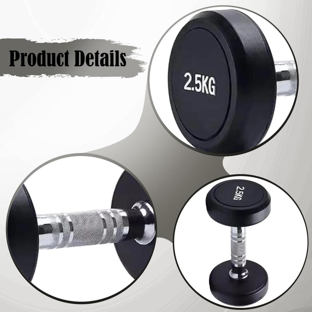 2 Pieces Round Dumbbell Exercise Fitness Women Hand Weights for Strength Training Stainless